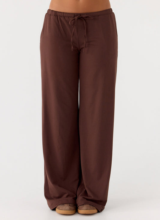 Hard To Tame Stretch Sweatpants - Chocolate
