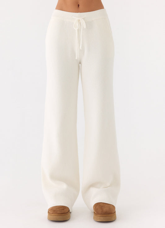Harrison Low Rise Knit Pants - Ivory