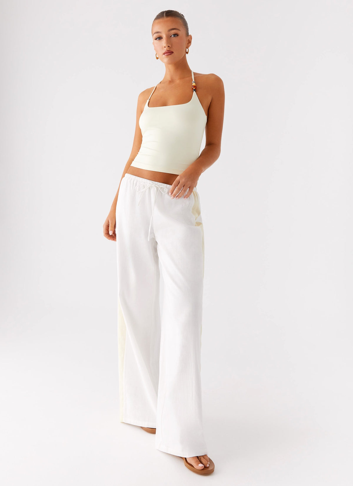 Oska Drawstring Pants - White